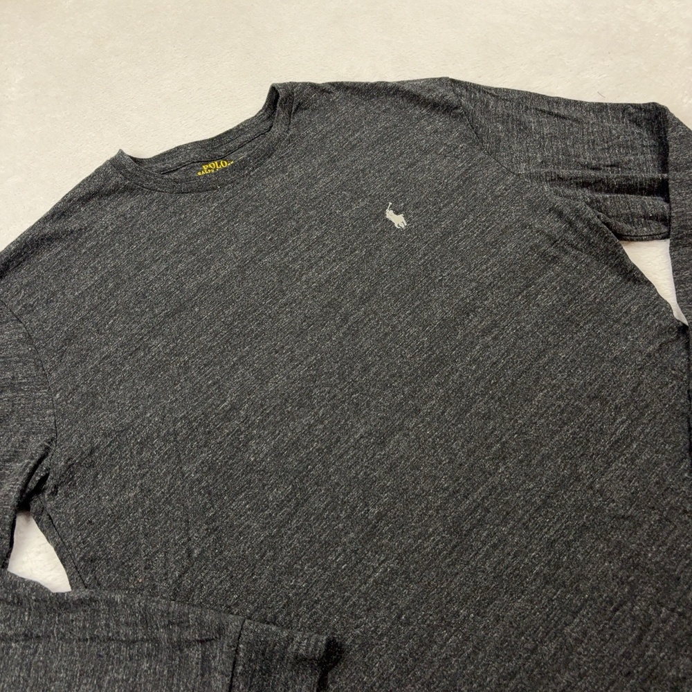 Polo Ralph Lauren Shirt Mens M Gray Long Sleeve Tagless Cotton Classic Fit Logo